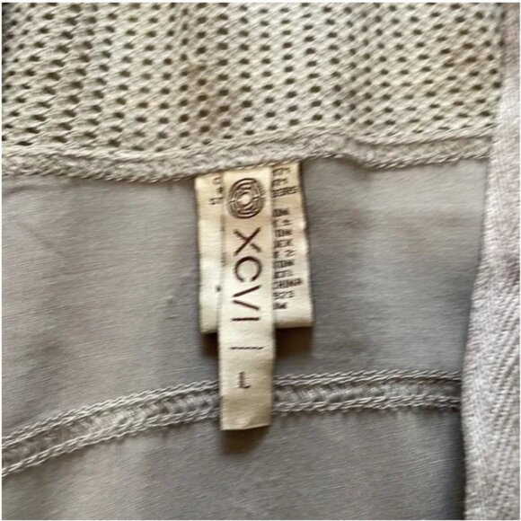 XCVI Boho Lagenlook Cowl Neck Zipper Ruched Sleeves Light Jacket Size Large - Picture 7 of 12